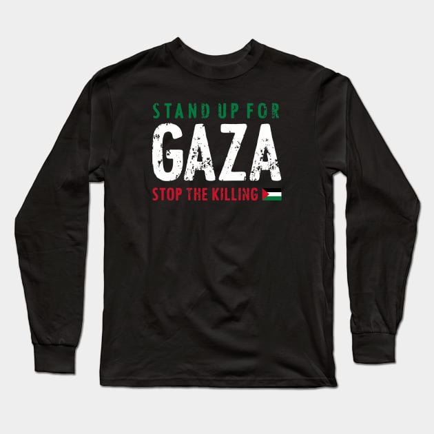 STAND UP FOR GAZA Long Sleeve T-Shirt by denufaw